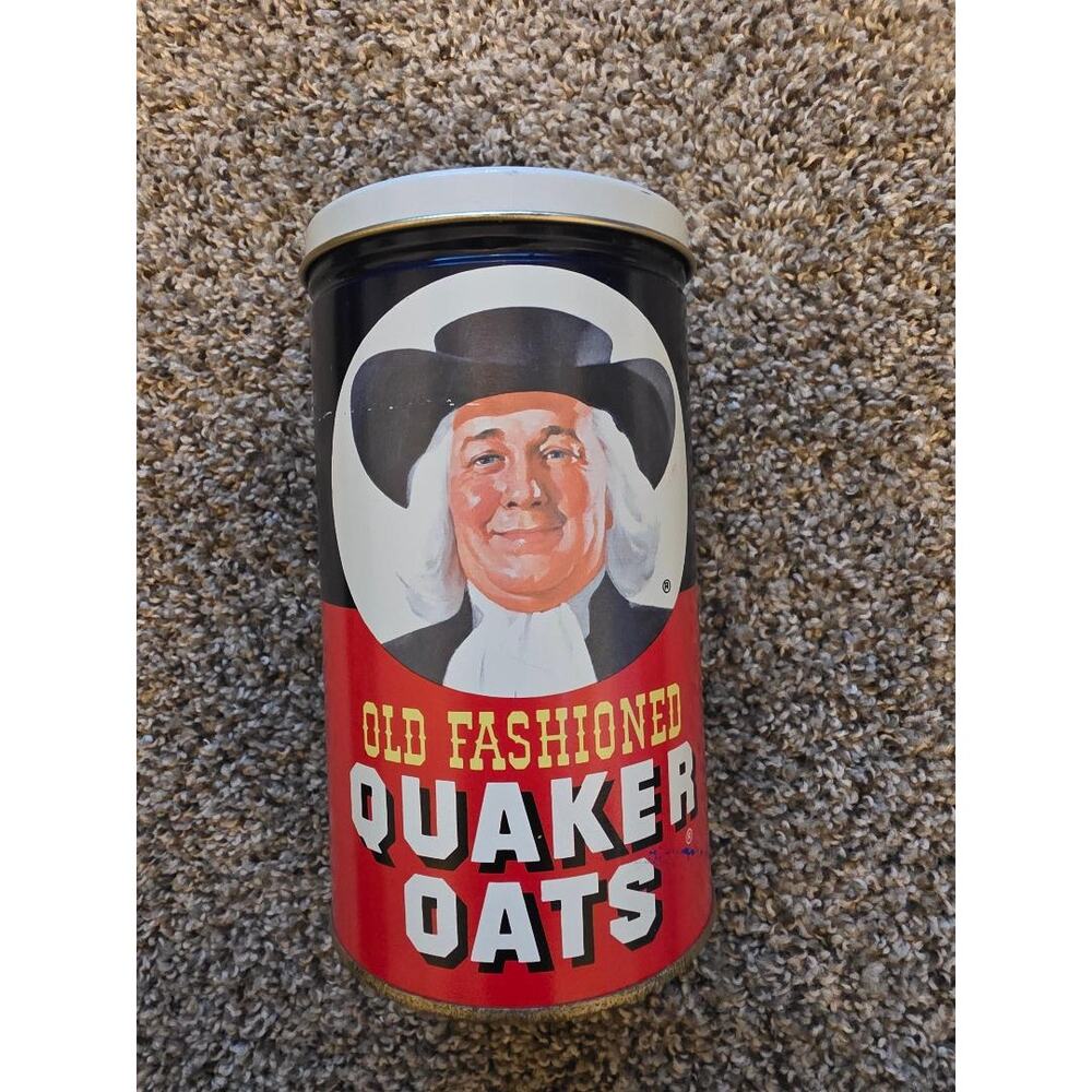 Vintage 1982 Quaker Oats Limited Edition Tin Canister w/ Lid Farmhouse Kitchen